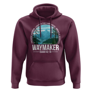 Christian Hoodie Waymaker Promise Keeper Light In The Darkness Miracle Worker Bible Verse TS11 Maroon Print Your Wear