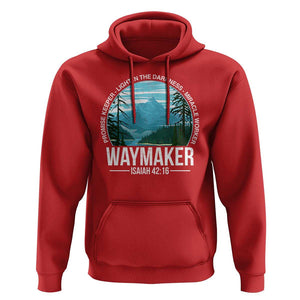 Christian Hoodie Waymaker Promise Keeper Light In The Darkness Miracle Worker Bible Verse TS11 Red Print Your Wear