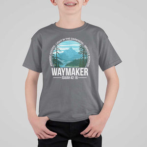 Christian T Shirt For Kid Waymaker Promise Keeper Light In The Darkness Miracle Worker Bible Verse TS11 Charcoal Print Your Wear