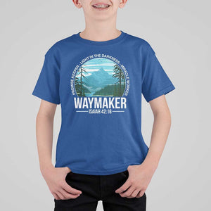 Christian T Shirt For Kid Waymaker Promise Keeper Light In The Darkness Miracle Worker Bible Verse TS11 Royal Blue Print Your Wear