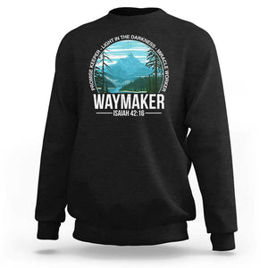 Christian Sweatshirt Waymaker Promise Keeper Light In The Darkness Miracle Worker Bible Verse TS11 Black Print Your Wear