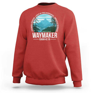 Christian Sweatshirt Waymaker Promise Keeper Light In The Darkness Miracle Worker Bible Verse TS11 Red Print Your Wear