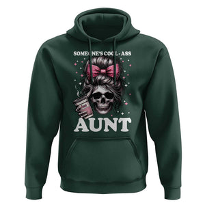 Funny Aunt Hoodie Someone's Cool Ass Auntie Skull Coffee TS11 Dark Forest Green Print Your Wear