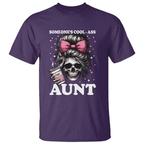 Funny Aunt T Shirt Someone's Cool Ass Auntie Skull Coffee TS11 Purple Print Your Wear