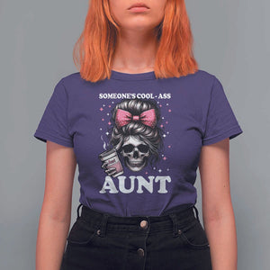 Funny Aunt T Shirt For Women Someone's Cool Ass Auntie Skull Coffee TS11 Purple Print Your Wear