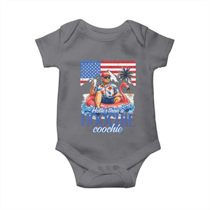 Funny Trump Beer Summer Vibes Baby Onesie Hotter Than A Hoochie Trump Coochie TS11 Charcoal Print Your Wear