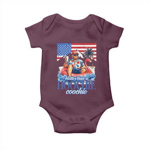 Funny Trump Beer Summer Vibes Baby Onesie Hotter Than A Hoochie Trump Coochie TS11 Maroon Print Your Wear