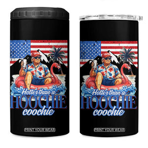 Funny Trump Beer Summer Vibes 4 in 1 Can Cooler Tumbler Hotter Than A Hoochie Trump Coochie TS11 One Size: 16 oz Black Print Your Wear