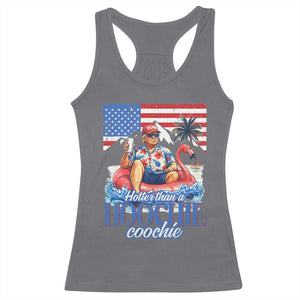Funny Trump Beer Summer Vibes Racerback Tank Top Hotter Than A Hoochie Trump Coochie TS11 Charcoal Print Your Wear