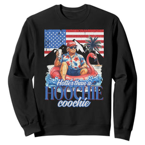 Funny Trump Beer Summer Vibes Sweatshirt Hotter Than A Hoochie Trump Coochie TS11 Black Print Your Wear