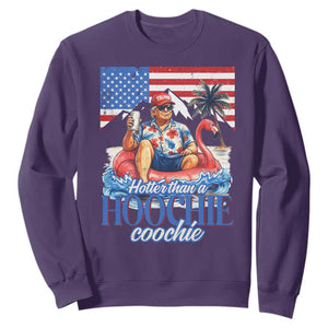 Funny Trump Beer Summer Vibes Sweatshirt Hotter Than A Hoochie Trump Coochie TS11 Purple Print Your Wear