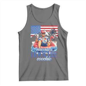 Funny Trump Beer Summer Vibes Tank Top Hotter Than A Hoochie Trump Coochie TS11 Black Heather Print Your Wear