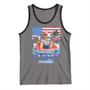 Funny Trump Beer Summer Vibes Tank Top Hotter Than A Hoochie Trump Coochie TS11 Deep Heather Black Print Your Wear