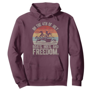 Funny On The 4th Of July Boats Hoes And Freedom Hoodie TS11 Maroon Print Your Wear