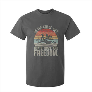 Funny On The 4th Of July Boats Hoes And Freedom T Shirt For Kid TS11 Dark Heather Print Your Wear