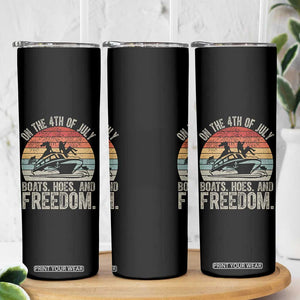 Funny On The 4th Of July Boats Hoes And Freedom Skinny Tumbler TS11 Print Your Wear