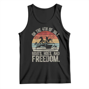 Funny On The 4th Of July Boats Hoes And Freedom Tank Top TS11 Black Print Your Wear