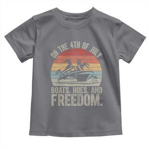 Funny On The 4th Of July Boats Hoes And Freedom Toddler T Shirt TS11 Charcoal Print Your Wear