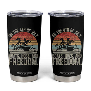 Funny On The 4th Of July Boats Hoes And Freedom Tumbler Cup TS11 Black Print Your Wear