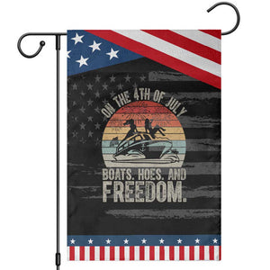 Funny On The 4th Of July Boats Hoes And Freedom Garden Flag TS11 Distressed Black Blue Print Your Wear