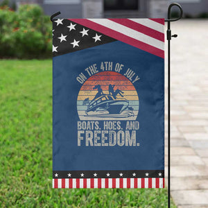 Funny On The 4th Of July Boats Hoes And Freedom Garden Flag TS11 Classic Blue Black Print Your Wear