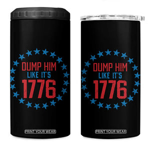 Funny Dump Him Like It's 1776 4 in 1 Can Cooler Tumbler Stars Political Sattire TS11 One Size: 16 oz Black Print Your Wear