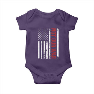 Not Our War Vintage American Flag Baby Onesie Pacifists Peace TS11 Purple Print Your Wear