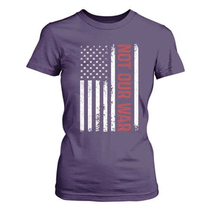 Not Our War Vintage American Flag T Shirt For Women Pacifists Peace TS11 Purple Print Your Wear