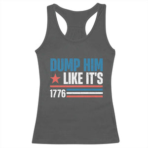 Funny Dump Him Like It's 1776 Racerback Tank Top Star And Stripes TS11 Dark Heather Print Your Wear