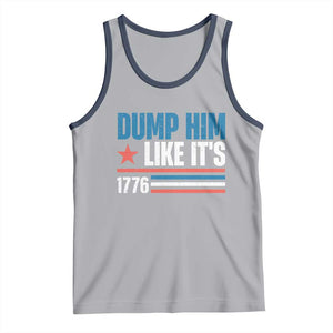 Funny Dump Him Like It's 1776 Tank Top Star And Stripes TS11 Athletic Heather Navy Print Your Wear