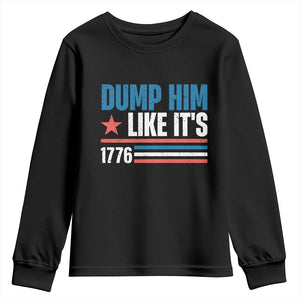 Funny Dump Him Like It's 1776 Youth Sweatshirt Star And Stripes TS11 Black Print Your Wear