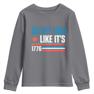 Funny Dump Him Like It's 1776 Youth Sweatshirt Star And Stripes TS11 Charcoal Print Your Wear