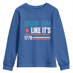 Funny Dump Him Like It's 1776 Youth Sweatshirt Star And Stripes TS11 Royal Blue Print Your Wear
