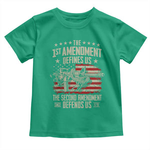 The 1st Amendment Defines Us The Second Defends Us Since 1791 Toddler T Shirt Vintage American Flag TS11 Irish Green Print Your Wear