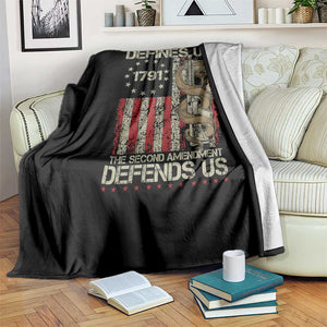 The First Amendment Defines Us The Second Defend Us Throw Blanket Vintage American Flag TS11 Print Your Wear