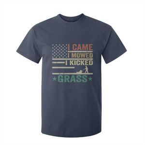 Funny I Came I Mowed I Kicked Grass T Shirt For Kid Lawn Mowing Gardener TS11 Navy Print Your Wear