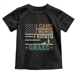 Funny I Came I Mowed I Kicked Grass Toddler T Shirt Lawn Mowing Gardener TS11 Black Print Your Wear