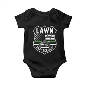 Funny Lawn Enforcement Baby Onesie Gardening Lawn Mower American Flag TS11 Black Print Your Wear