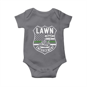 Funny Lawn Enforcement Baby Onesie Gardening Lawn Mower American Flag TS11 Charcoal Print Your Wear