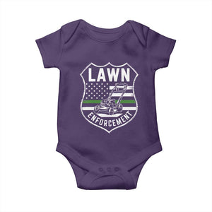 Funny Lawn Enforcement Baby Onesie Gardening Lawn Mower American Flag TS11 Purple Print Your Wear