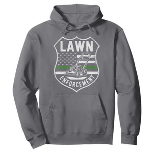 Funny Lawn Enforcement Hoodie Gardening Lawn Mower American Flag TS11 Charcoal Print Your Wear