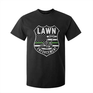 Funny Lawn Enforcement T Shirt For Kid Gardening Lawn Mower American Flag TS11 Black Print Your Wear