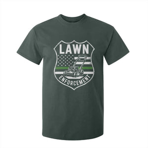 Funny Lawn Enforcement T Shirt For Kid Gardening Lawn Mower American Flag TS11 Dark Forest Green Print Your Wear