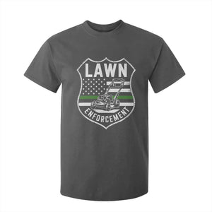 Funny Lawn Enforcement T Shirt For Kid Gardening Lawn Mower American Flag TS11 Dark Heather Print Your Wear