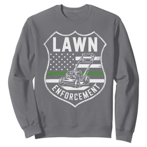 Funny Lawn Enforcement Sweatshirt Gardening Lawn Mower American Flag TS11 Charcoal Print Your Wear