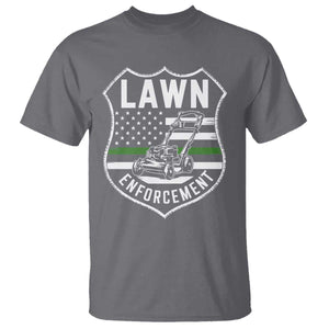 Funny Lawn Enforcement T Shirt Gardening Lawn Mower American Flag TS11 Charcoal Print Your Wear