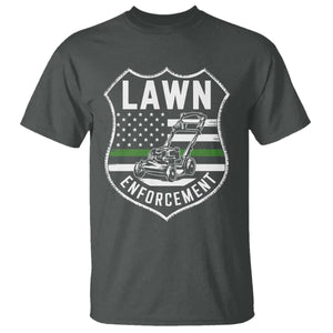 Funny Lawn Enforcement T Shirt Gardening Lawn Mower American Flag TS11 Dark Heather Print Your Wear