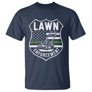 Funny Lawn Enforcement T Shirt Gardening Lawn Mower American Flag TS11 Navy Print Your Wear