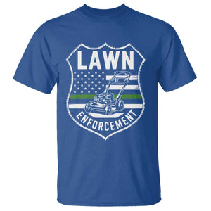 Funny Lawn Enforcement T Shirt Gardening Lawn Mower American Flag TS11 Royal Blue Print Your Wear