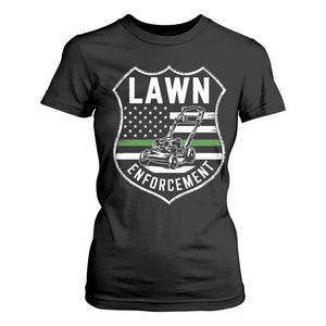 Funny Lawn Enforcement T Shirt For Women Gardening Lawn Mower American Flag TS11 Black Print Your Wear
